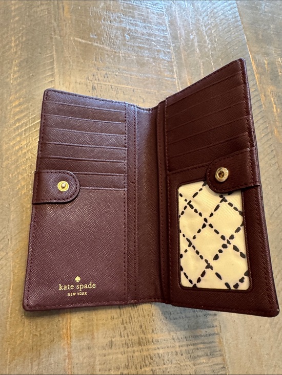kate spade Handbags - kate spade Deep Plum Textured Saffiano Wallet with Gold Plate